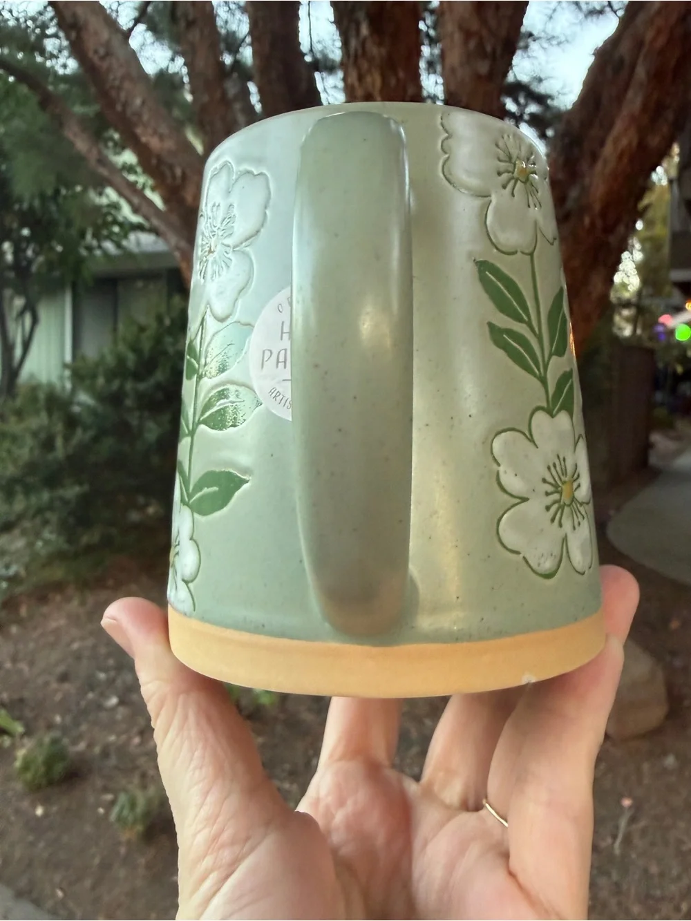 Hand-Painted Green Floral Botanical Mug